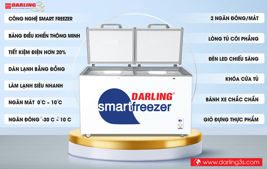 Tủ đông Darling DMF-3699WS 370 Lít