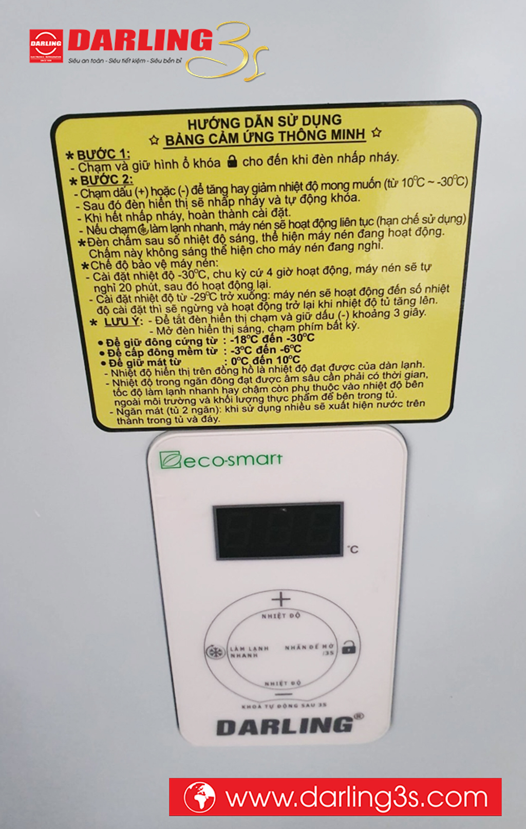 Hướng dẫn sử dụng tủ đông Darling inverter DMF-1279ASI