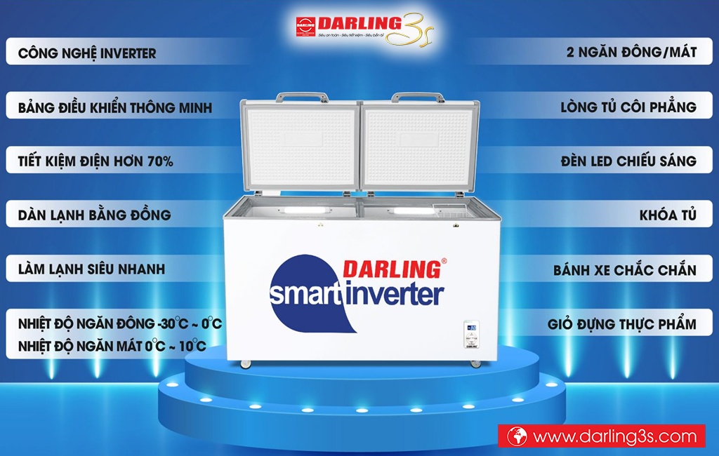 Tủ đông Darling Smart inverter DMF-3699WSI 370L