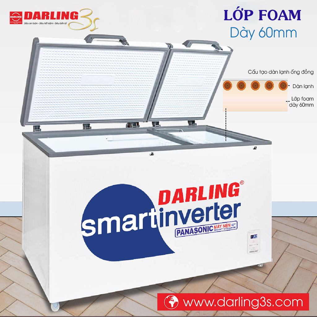 Tủ đông Darling inverter DMF-8779ASI Lớp Foam dày 60mm