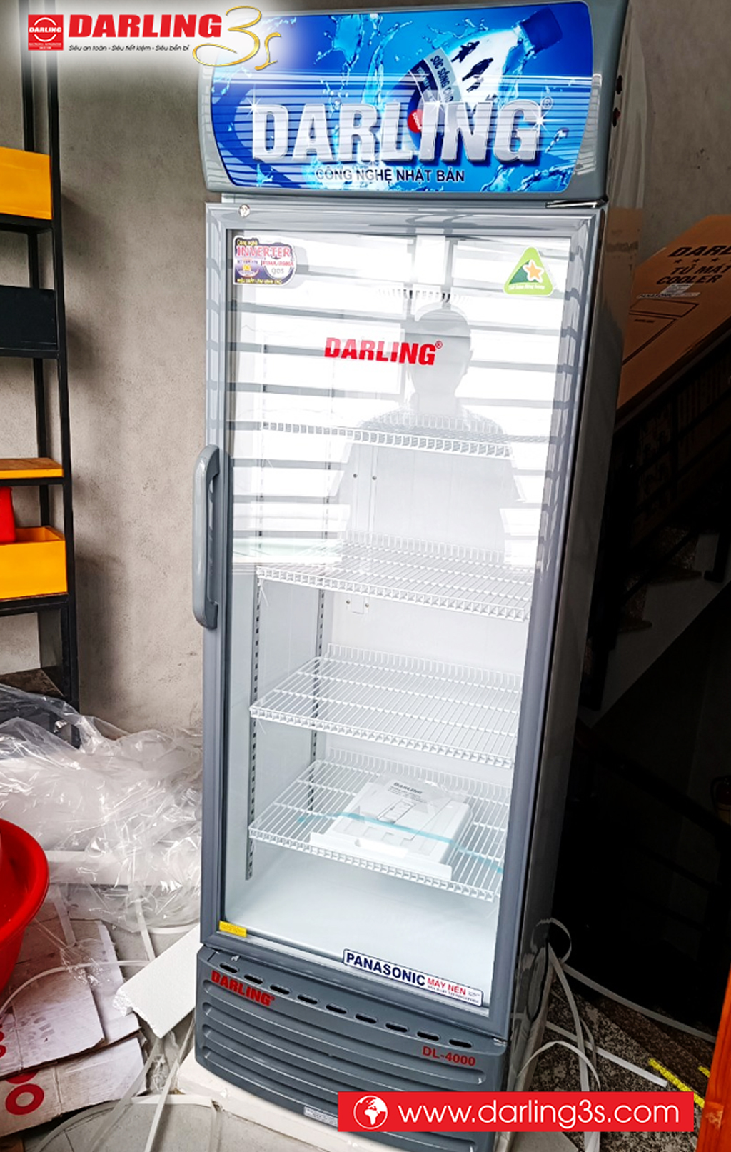 Tủ mát 1 cánh Darling DL-4000A3 đèn LED