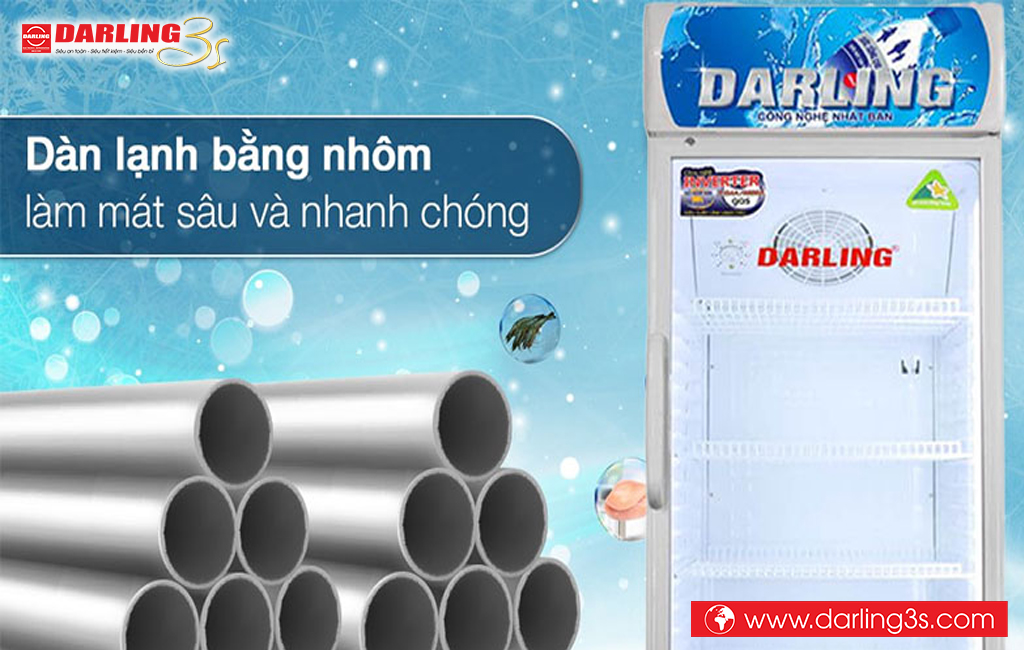 Tủ mát Darling inverter DL-3600A3 dàn nhôm