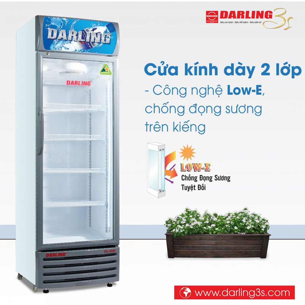 Tủ mát Darling inverter DL-4000A3 công nghệ kính LOW E