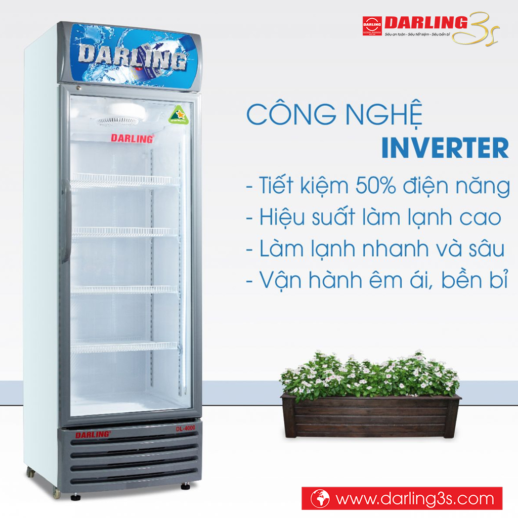 Tủ mát Darling inverter DL-4000A3 tiết kiệm điện năng