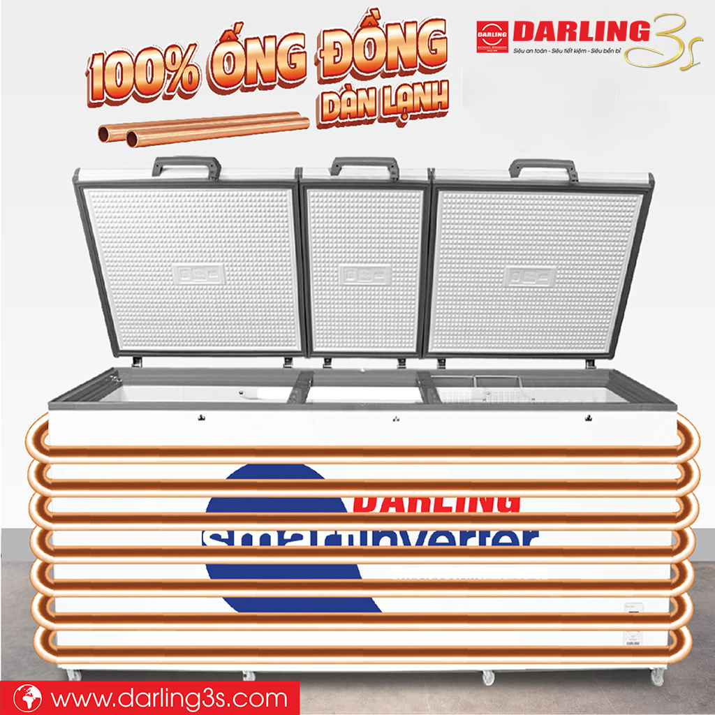 Tủ đông Darling inverter DMF-1579ASI dàn lạnh ống đồng