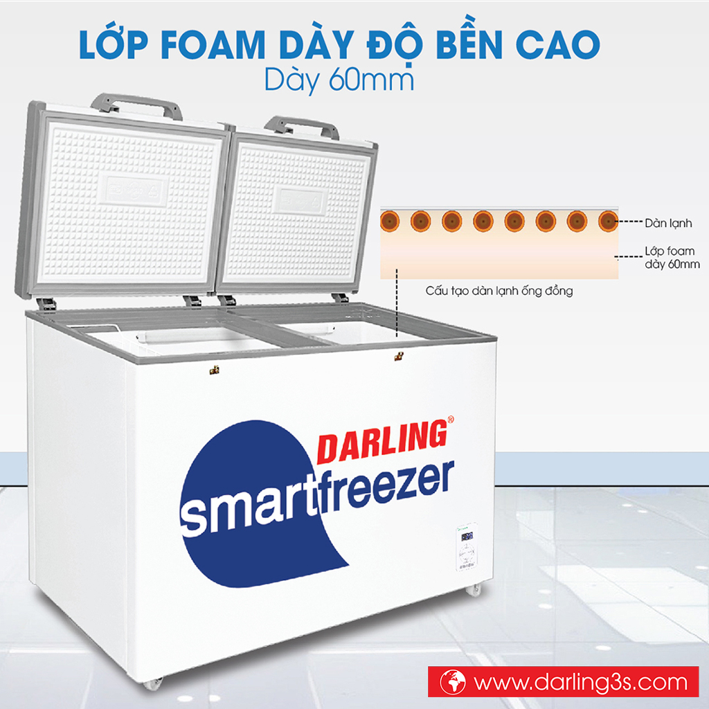 Tủ đông Darling DMF-4699WS-4 lớp Foam dày 60mm
