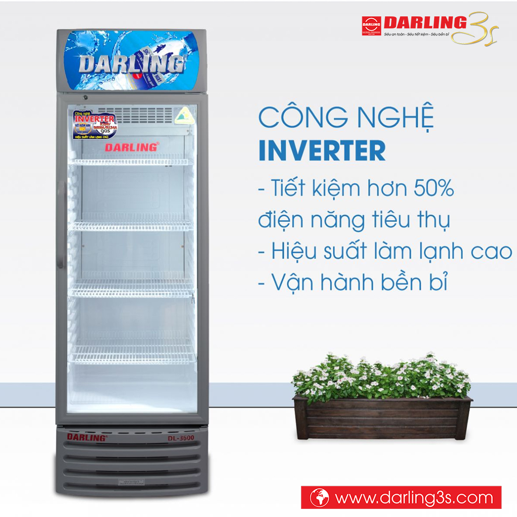 Tủ mát Darling inverter DL-3600A5 tiết kiệm điện năng