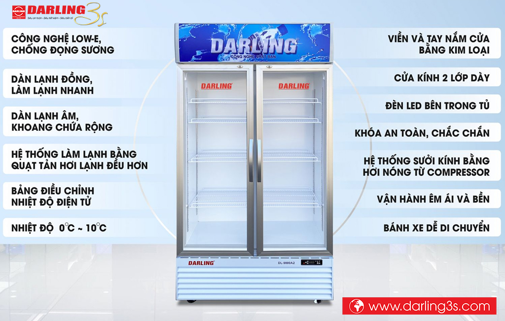 Tủ mát Darling DL-9000A2 830 Lít