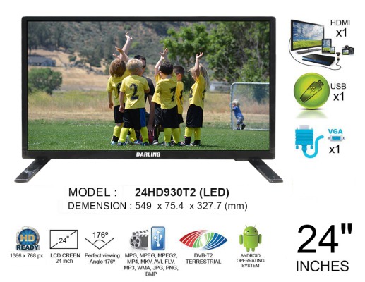 Tivi Led Darling 24 inch 24HD930T2 hiện đại tiện ích