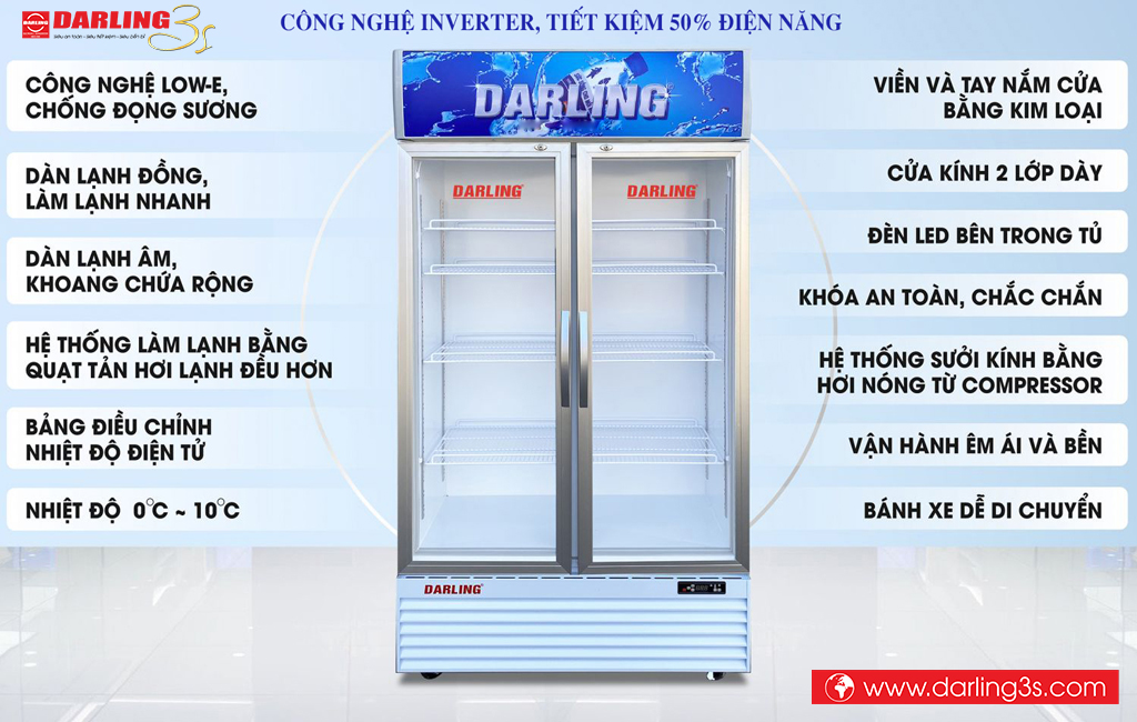Tủ mát Darling inverter DL-7000A3 630L