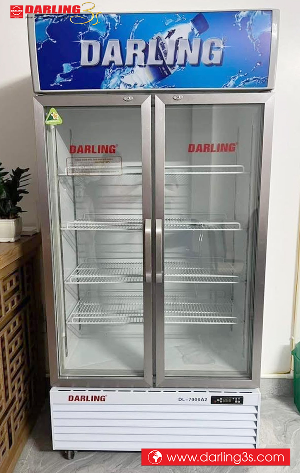 Tủ mát 2 cánh Darling DL-7000A2 dung tích 630L