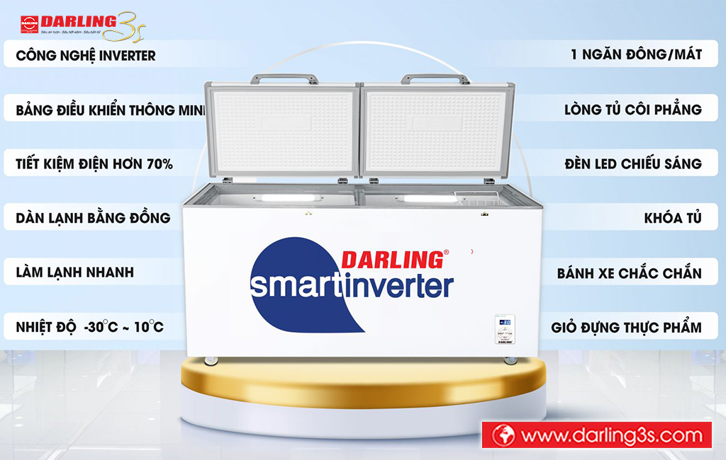 Tủ đông Darling inverter DMF-1179ASI-1 1200 Lít