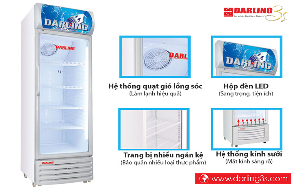 Tủ mát Darling DL-3200AL nhiều tiện ích đi kèm