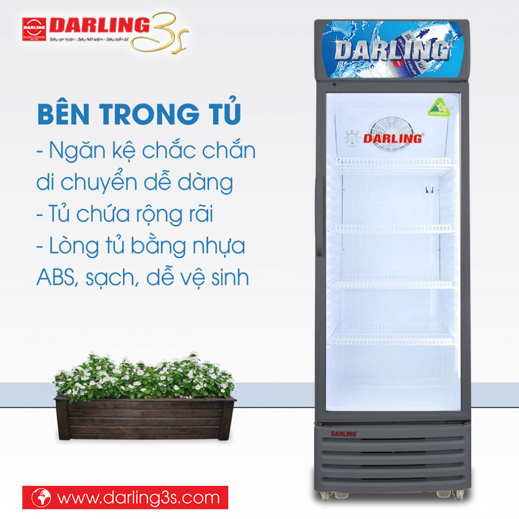 Bên trong lòng tủ mát Darling DL-3600AL
