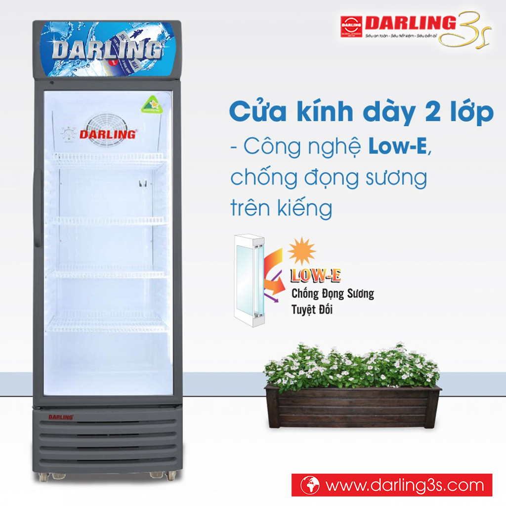 Tủ mát Darling DL-3600AL công nghệ kính LOW E