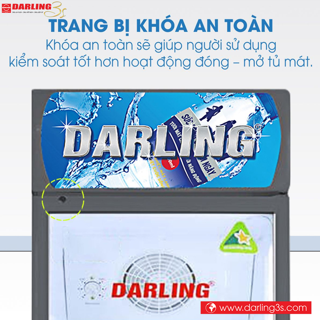 Tủ mát Darling DL-3600AL trang bị khóa an toàn