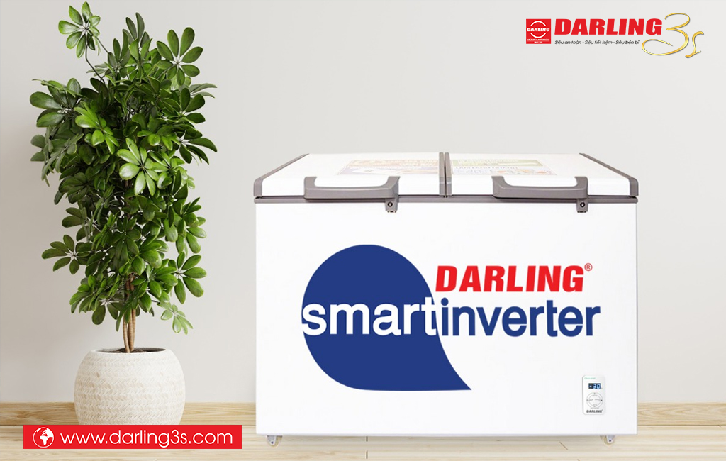 Đặt tủ đông 2 ngăn 2 cánh Darling ở vị trí thoát mát, cách tường tầm 10-15cm