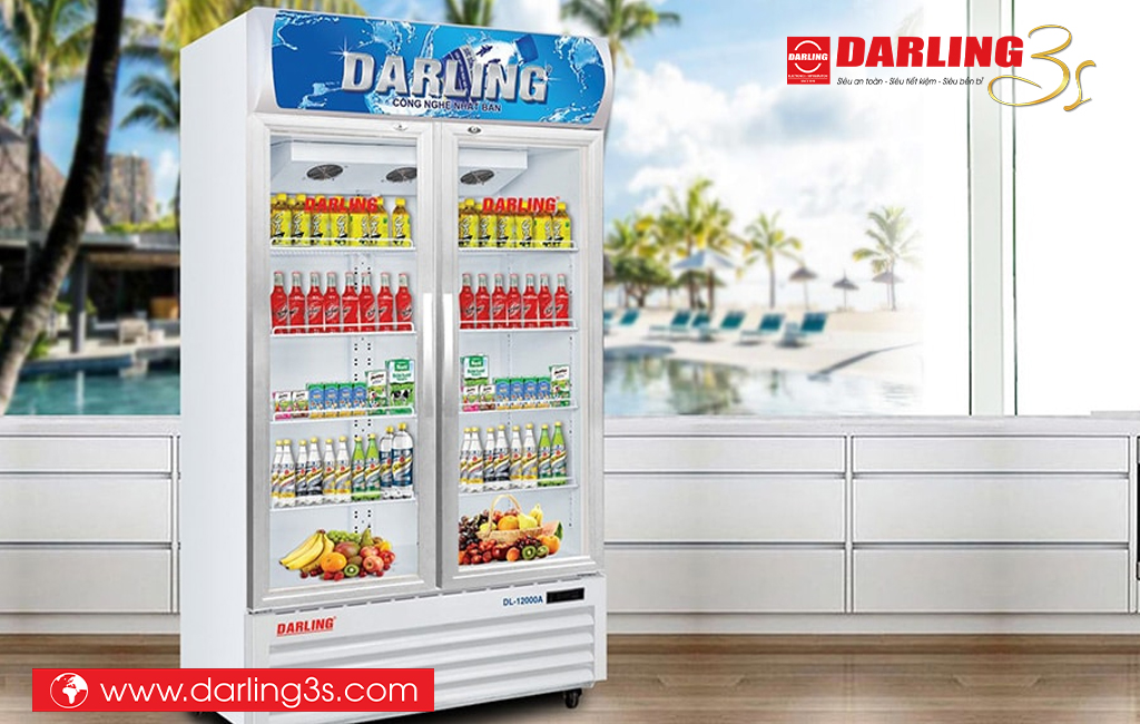 Tủ mát Darling thiết kế 2 cửa giúp giảm thiểu việc thất thoát hơi lạnh