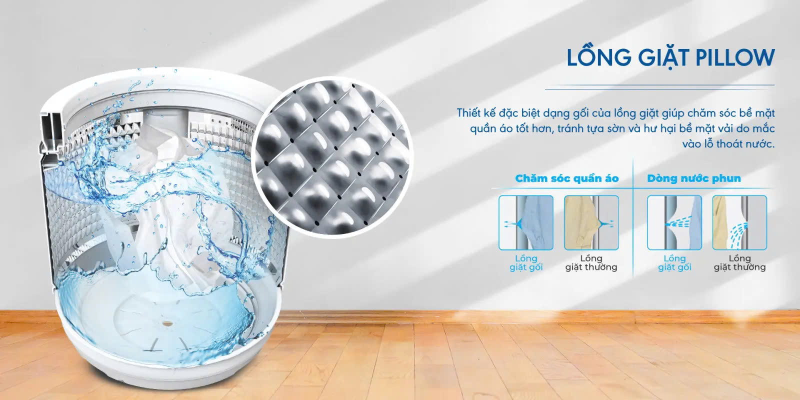 Máy giặt Aqua 7.2 kg AWM72-316K(S) lồng giặt