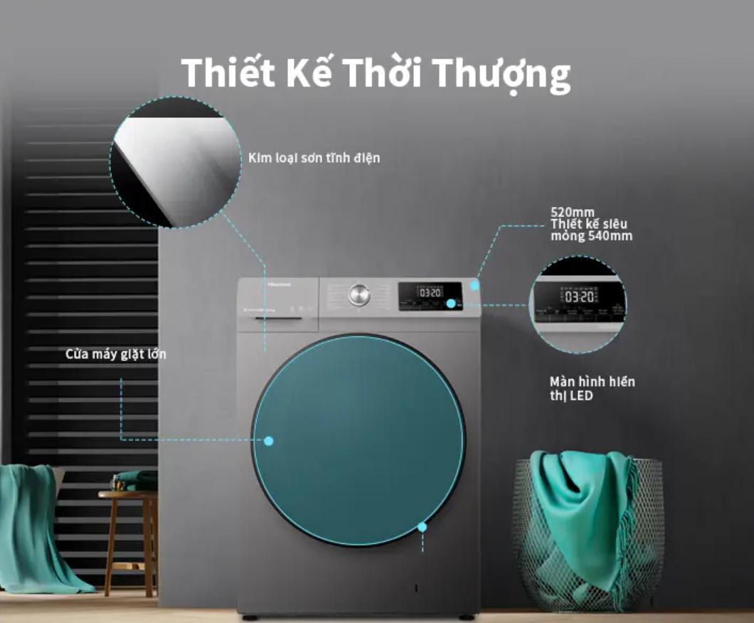 Máy giặt Hisense Inverter 10.5 kg WFQA1043BT thiết kế thời thượng
