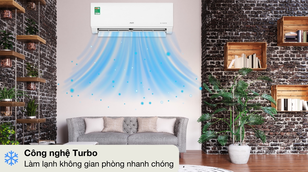 Máy lạnh Aux Inverter 1.5 HP AW13CAA4DI-3VN công nghệ làm lạnh Turbo