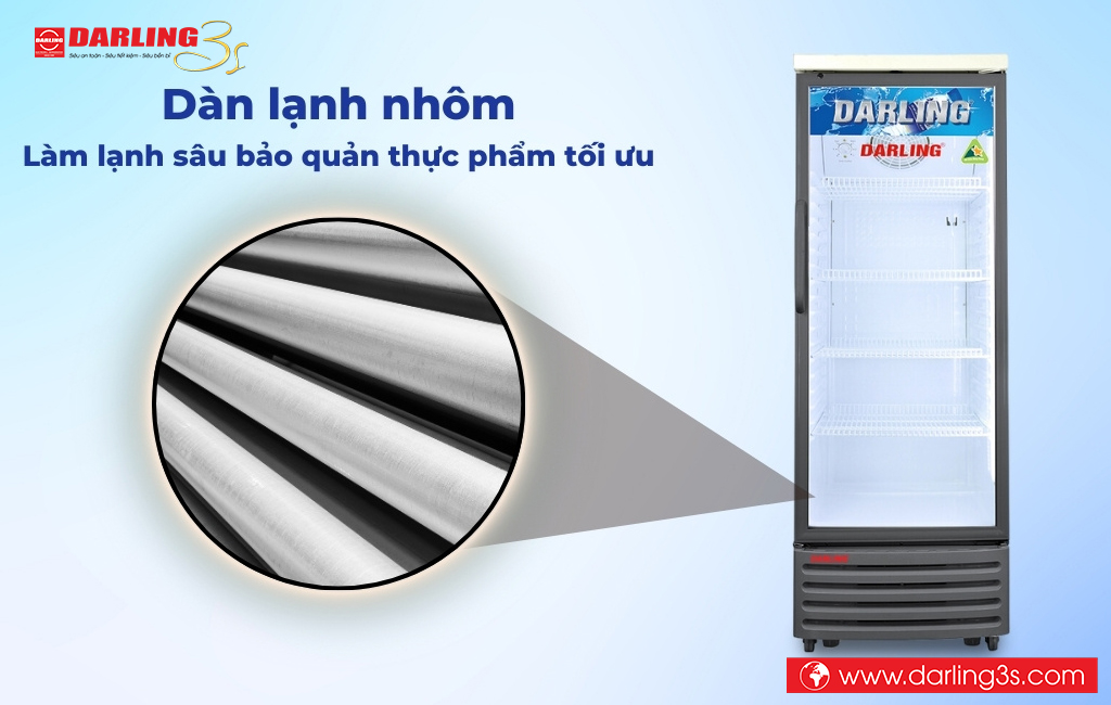 Tủ mát Darling DL-2800A2 dàn lạnh ống nhôm
