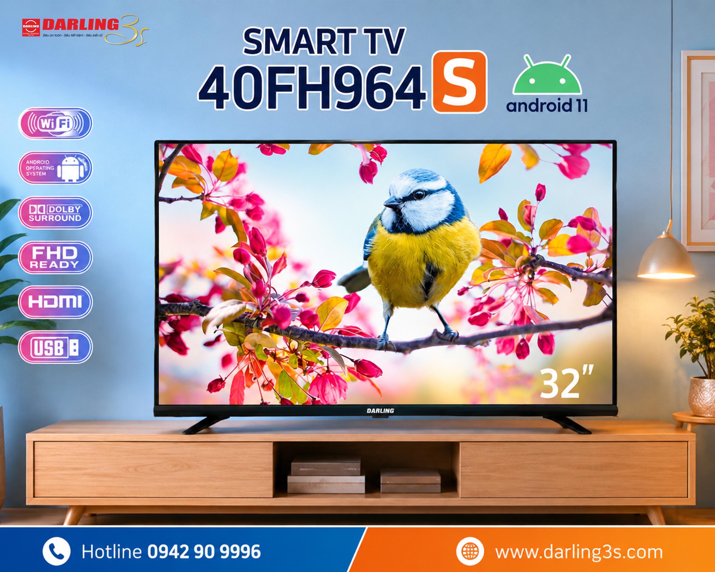 Smart Tivi Darling 40 inch Full HD 40FH964S