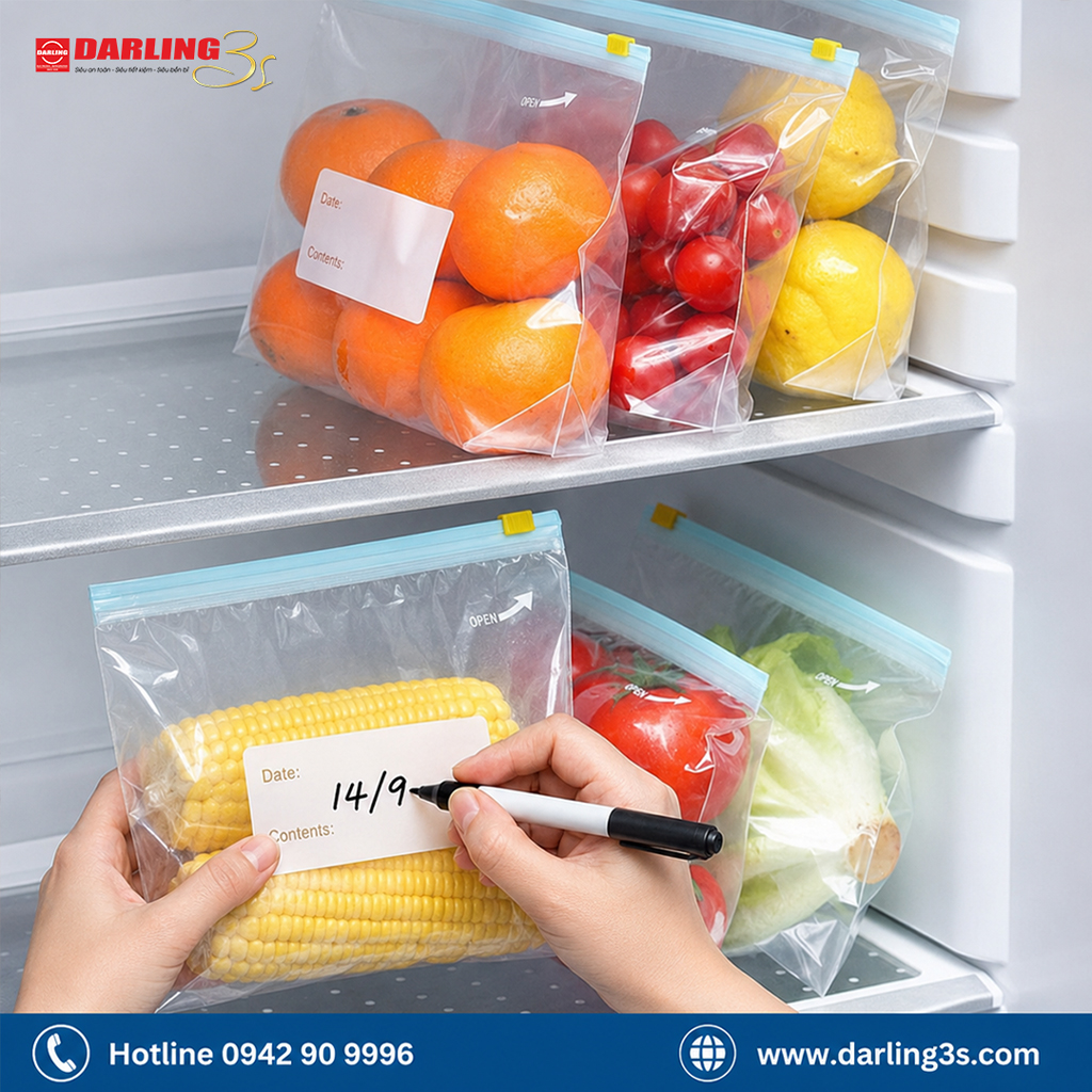 Ghi rõ ràng ngày bắt đầu trữ đông thực phẩm