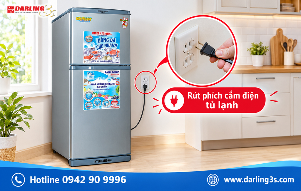 Ngắt nguồn điện tủ lạnh