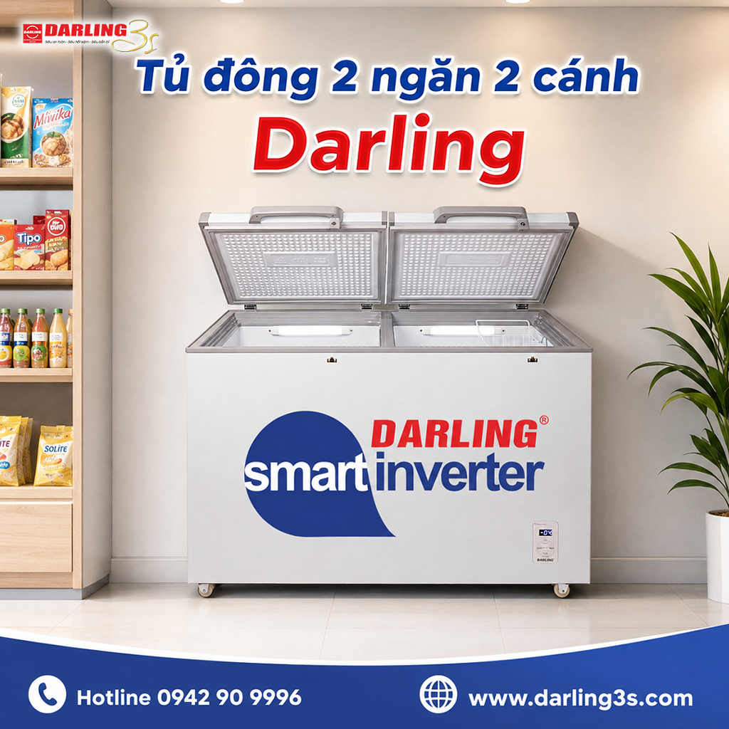 Tủ đông 2 ngăn 2 cánh Darling