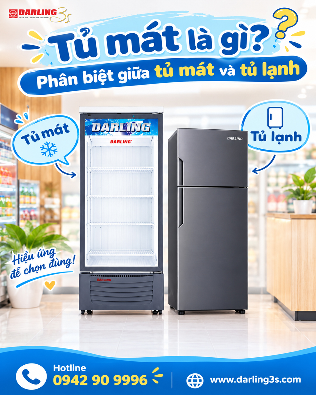 Tủ mát là gì? Phân biệt giữa tủ mát và tủ lạnh