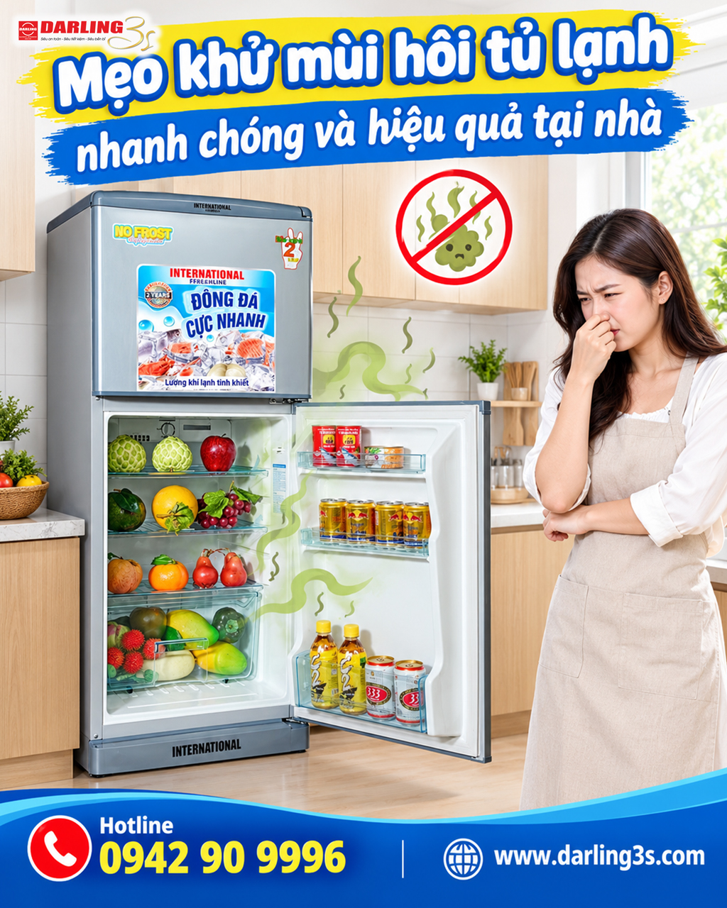 Mẹo khử mùi hôi tủ lạnh nhanh chóng và hiệu quả tại nhà
