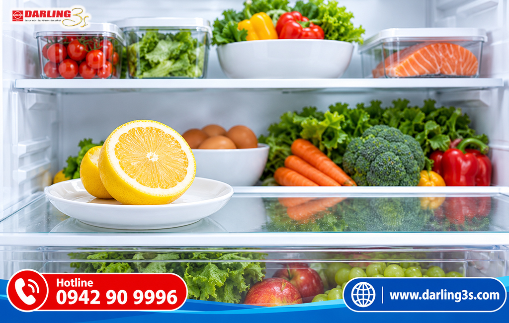 Sử dụng chanh tươi  khử mùi hôi tủ lạnh