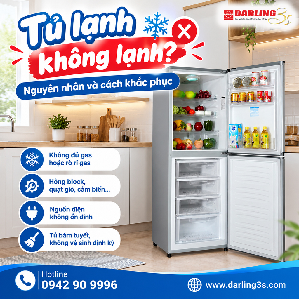 Tủ lạnh không lạnh? Nguyên nhân và cách khắc phục